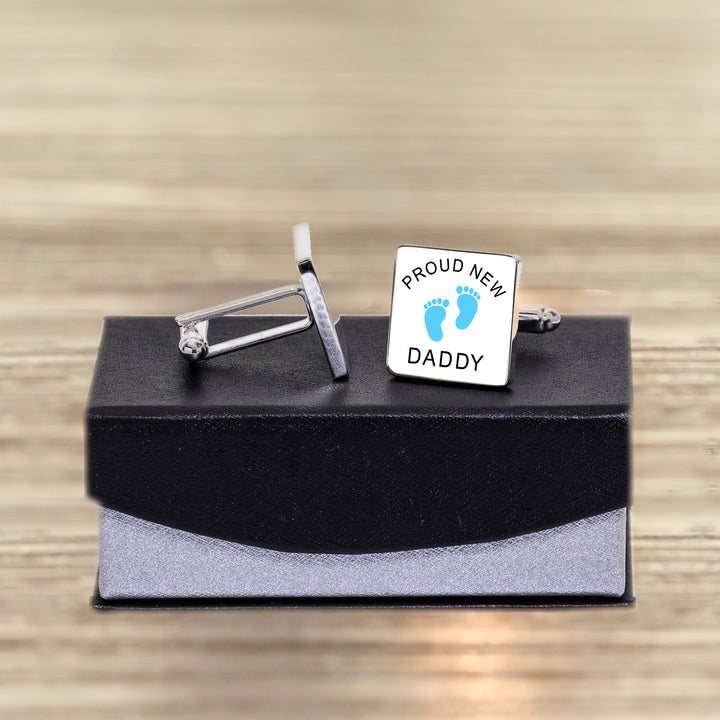 Personalised Proud New Daddy Calendar Cufflinks