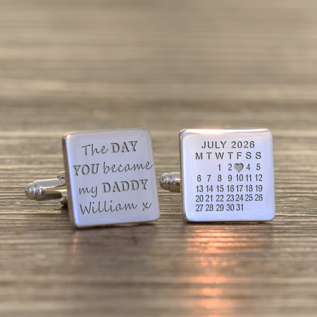 Personalised The Day You Became My Daddy Cufflinks