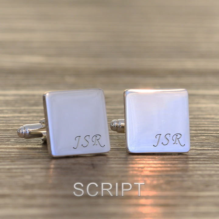 Personalised Initials Cufflinks - Silver Finish