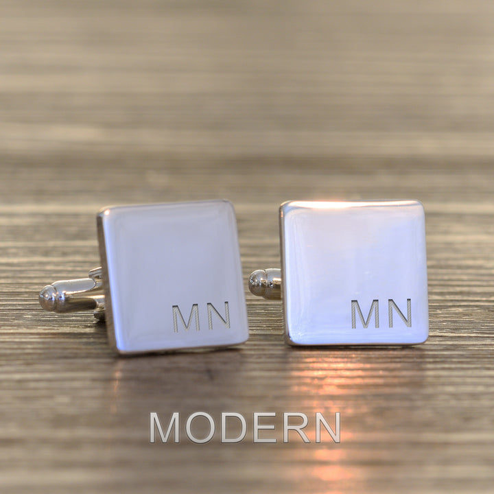 Personalised Initials Cufflinks - Silver Finish