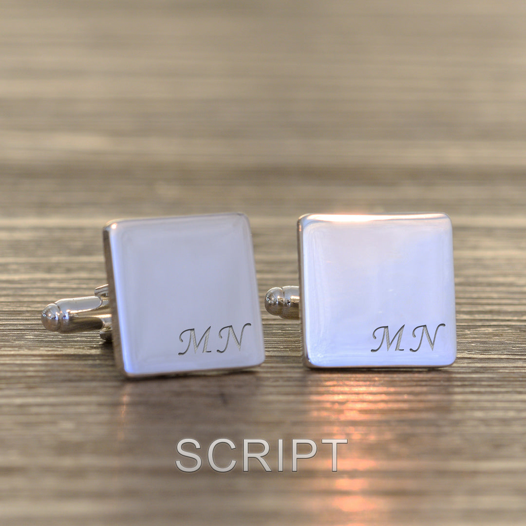Personalised Initials Cufflinks - Silver Finish