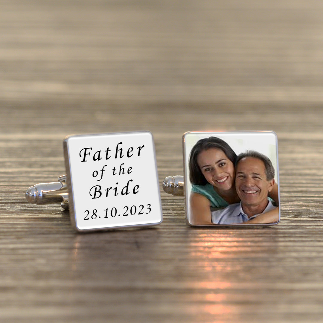 Personalised Father of the Bride Photo Upload Cufflinks