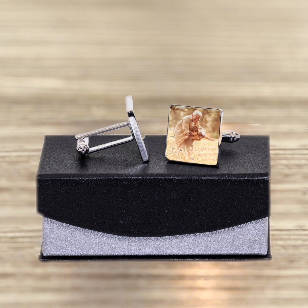 Personalised Father of the Groom Photo Upload Cufflinks