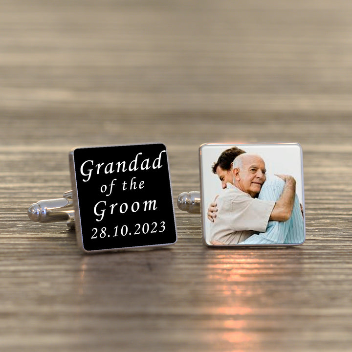 Personalised Grandad of the Groom Photo Cufflinks
