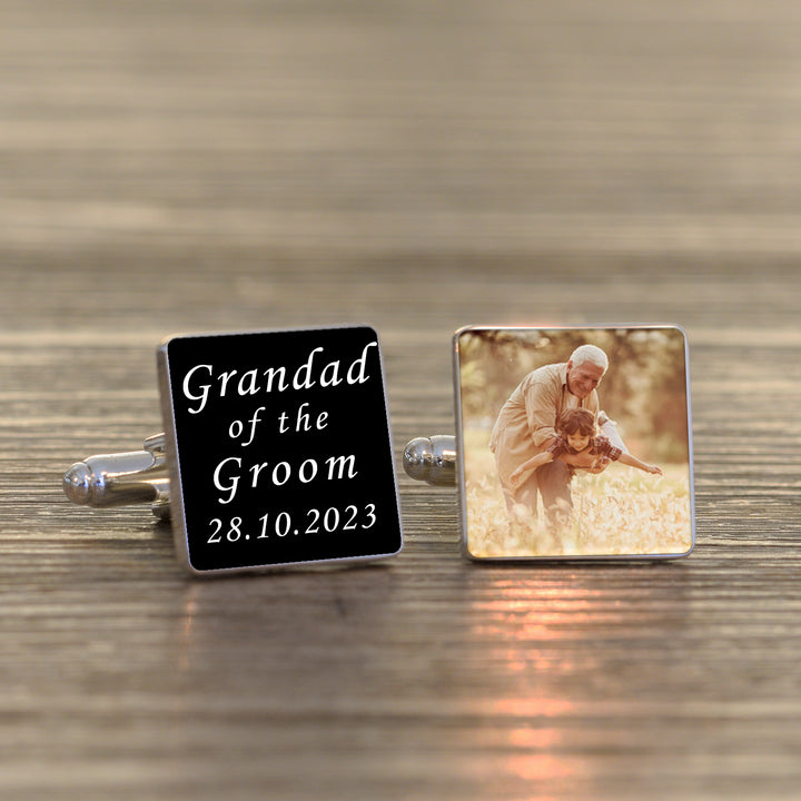 Personalised Grandad of the Groom Photo Cufflinks