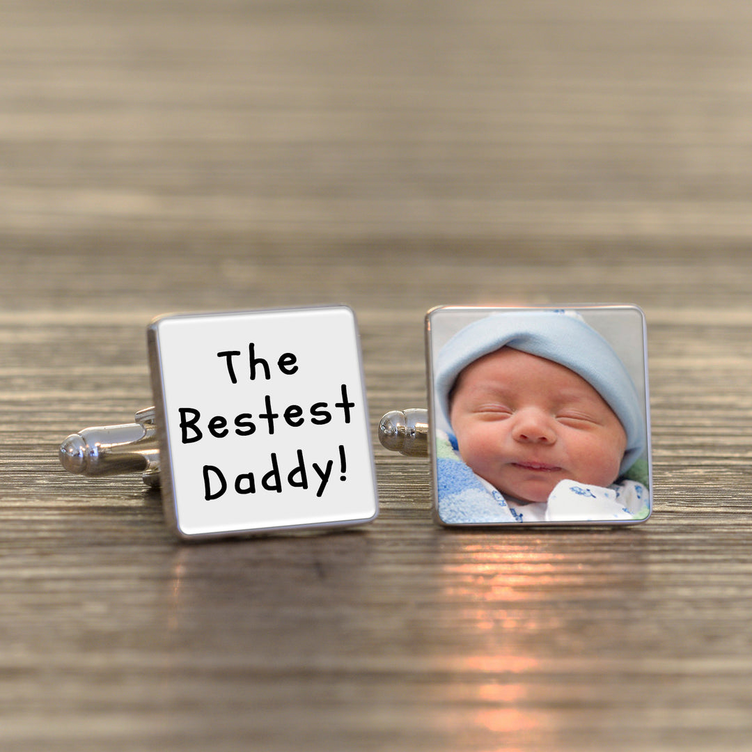 Personalised Bestest Daddy Photo Upload Cufflinks