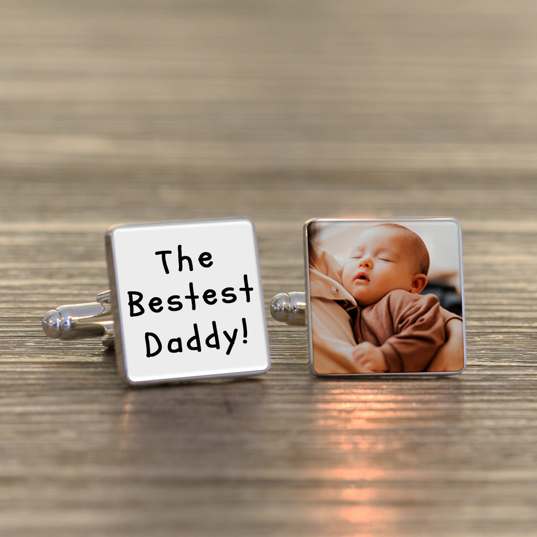 Personalised Bestest Daddy Photo Upload Cufflinks
