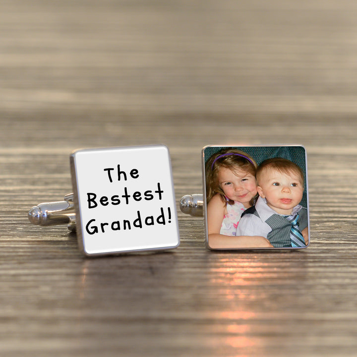 Personalised Bestest Grandad Photo Upload Cufflinks