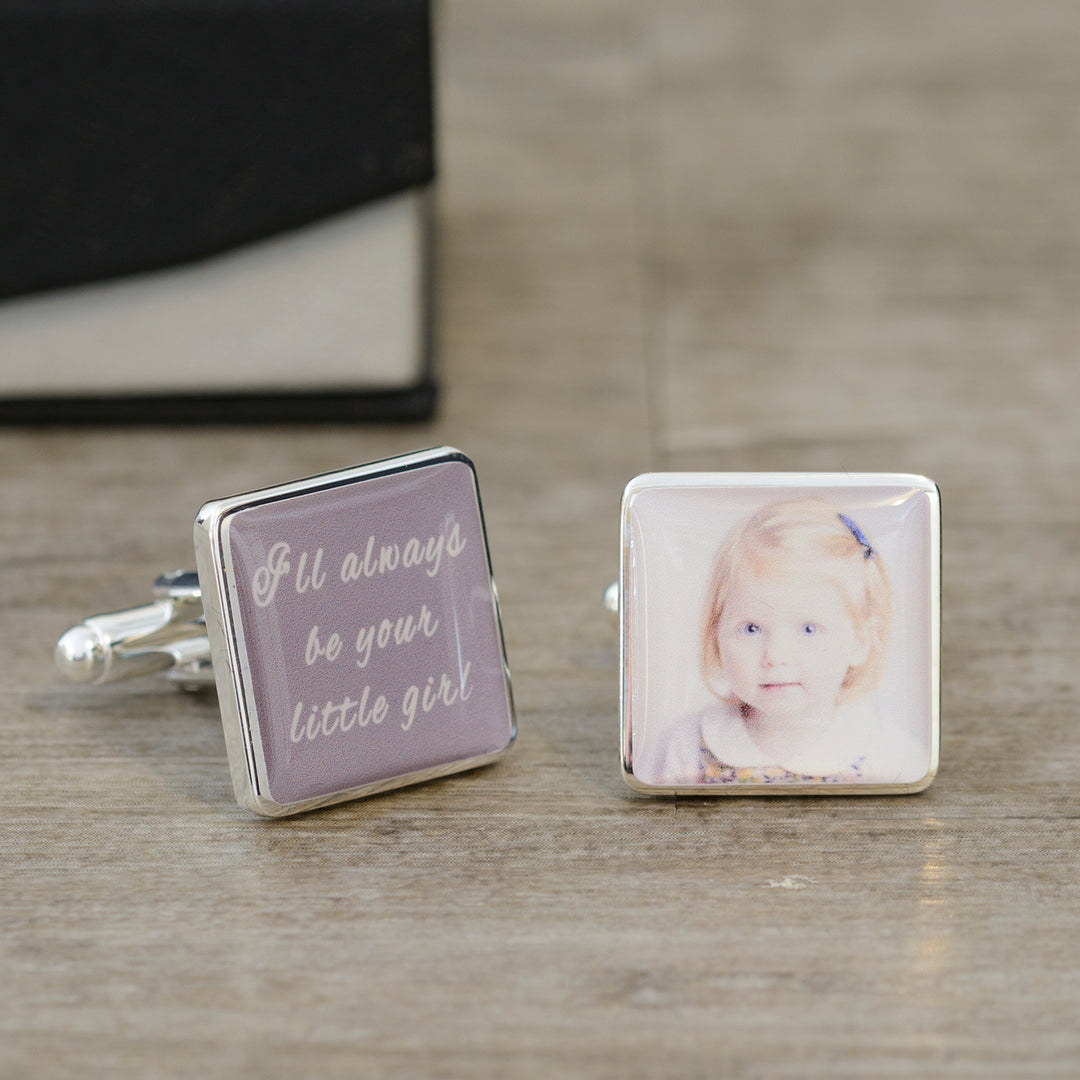 Personalised “I’ll Always Be Your Little Girl” Photo Cufflinks