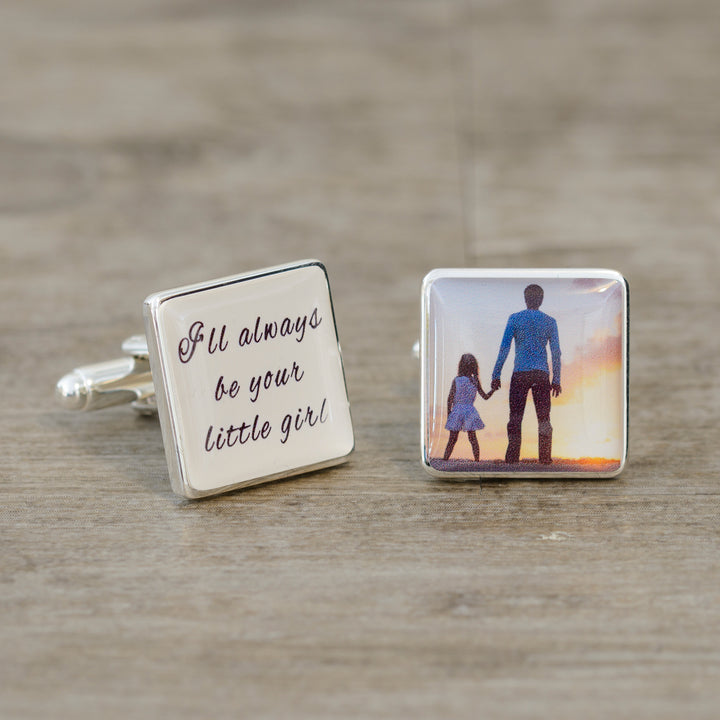 Personalised “I’ll Always Be Your Little Girl” Photo Cufflinks