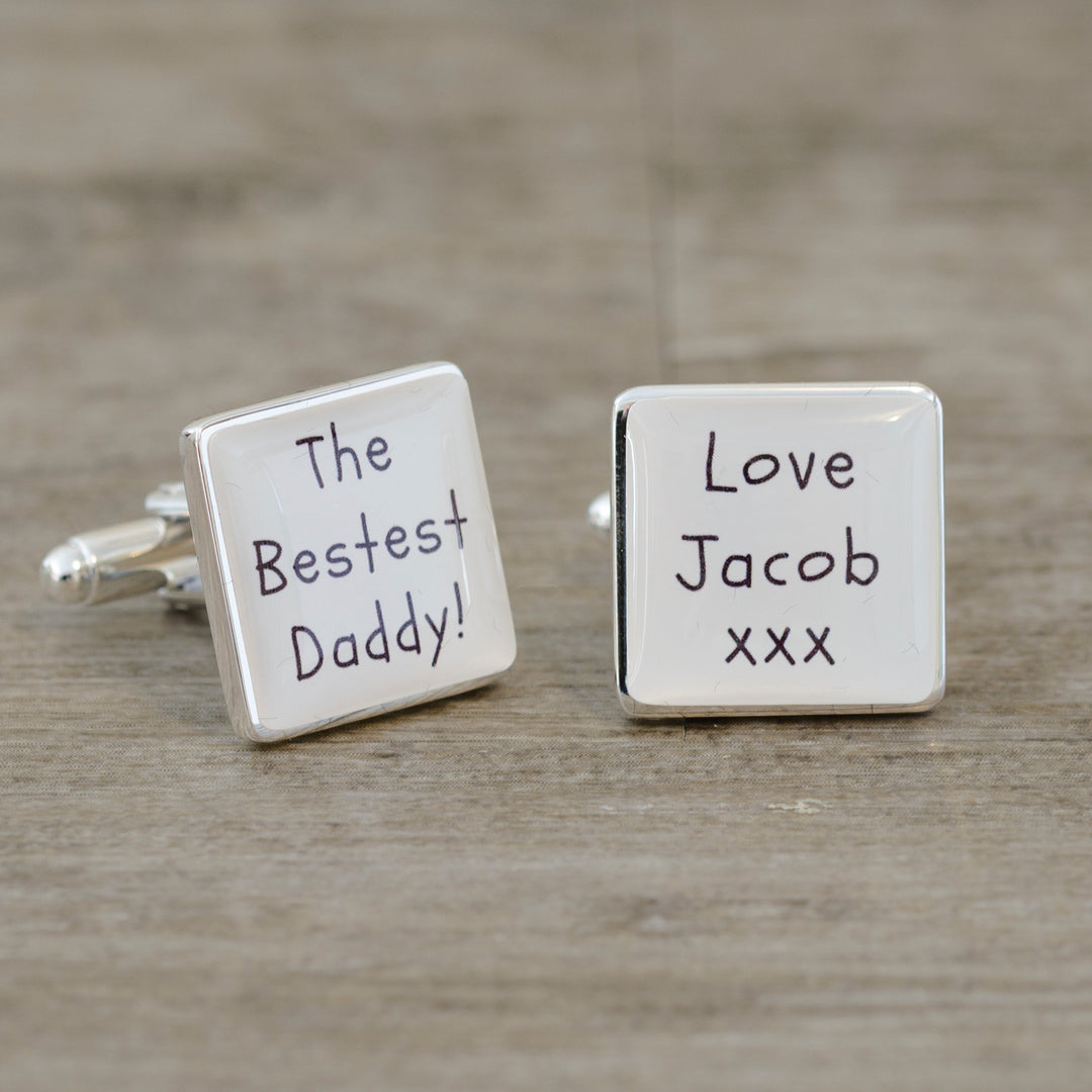 Personalised Bestest Daddy Square Cufflinks