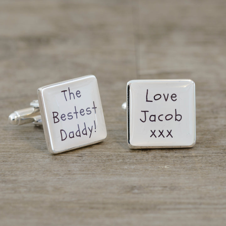 Personalised Bestest Daddy Square Cufflinks