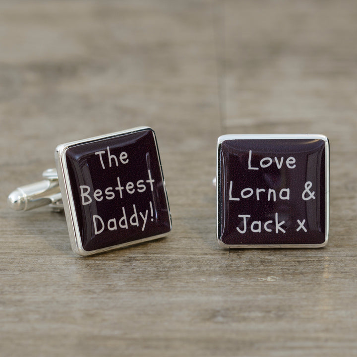 Personalised Bestest Daddy Square Cufflinks