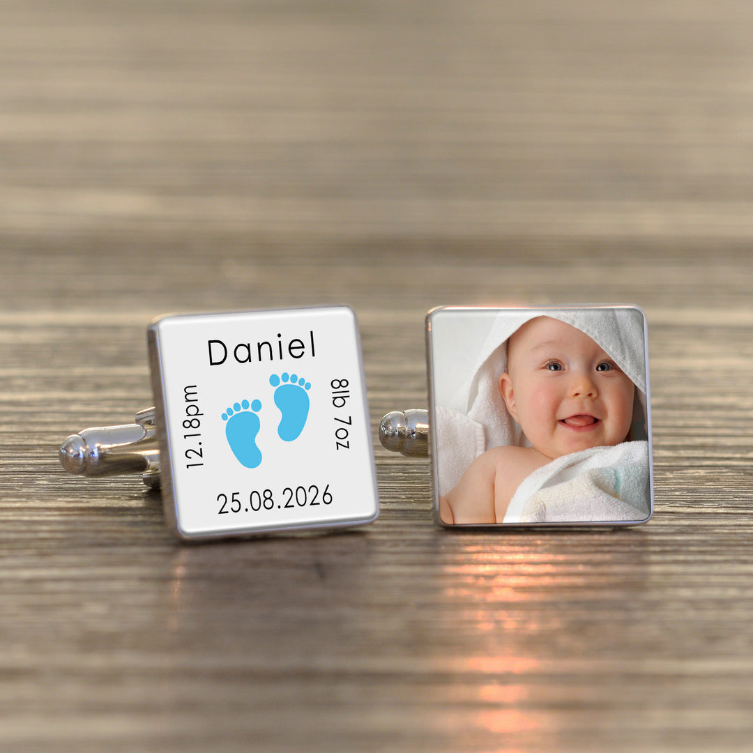 Personalised New Daddy Photo Upload Cufflinks