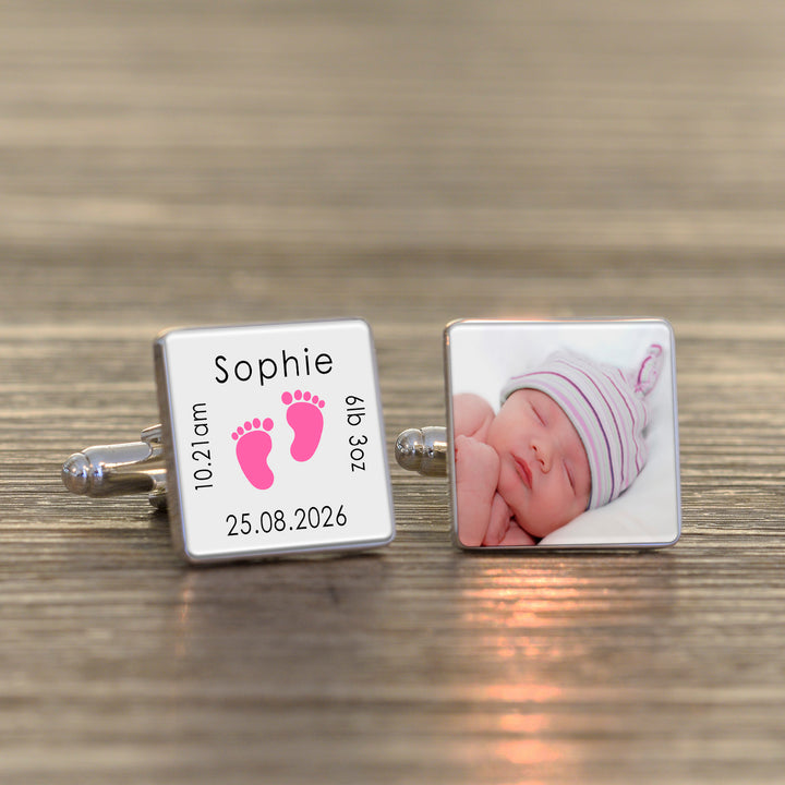 Personalised New Daddy Photo Upload Cufflinks