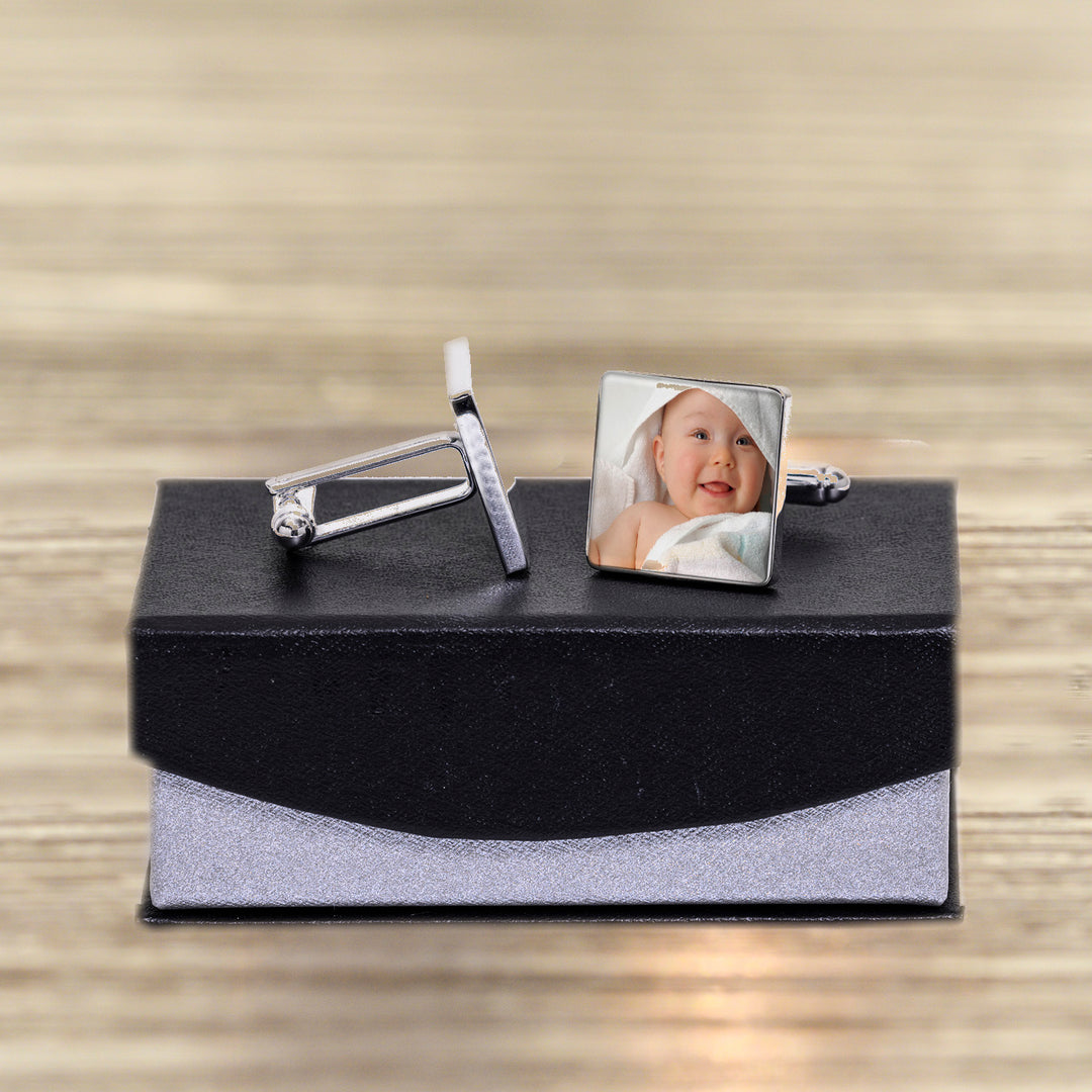 Personalised New Daddy Photo Upload Cufflinks
