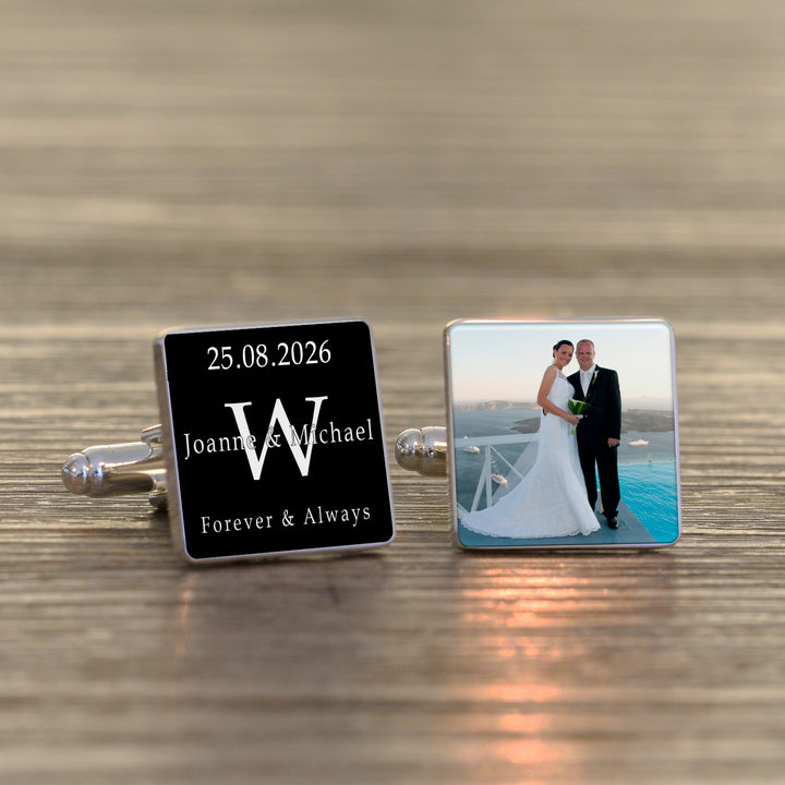 Personalised Forever &amp; Always Photo Upload Cufflinks
