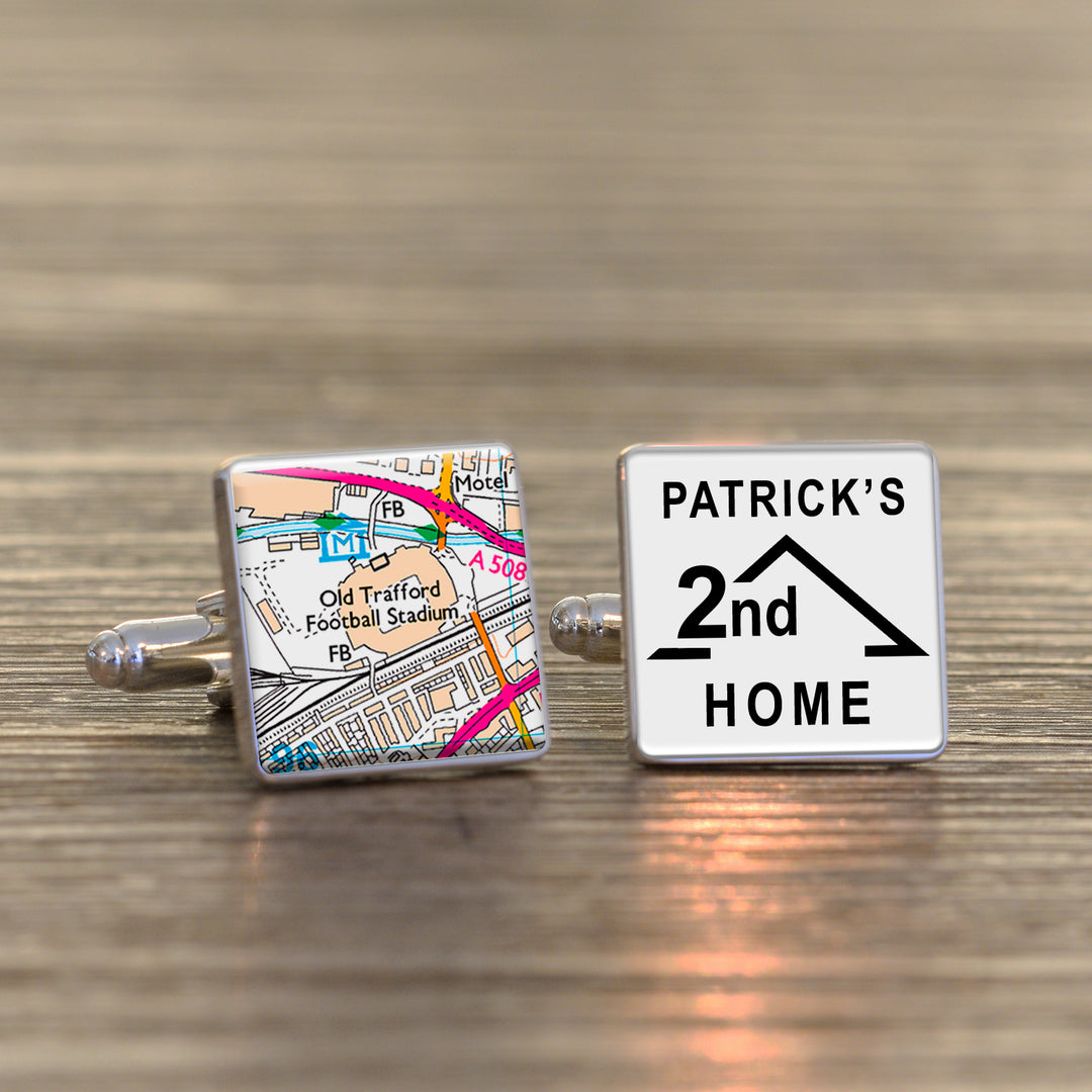 Personalised 2nd Home Football Ground Cufflinks