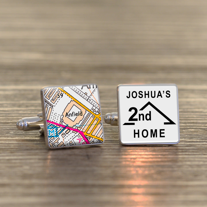 Personalised 2nd Home Football Ground Cufflinks