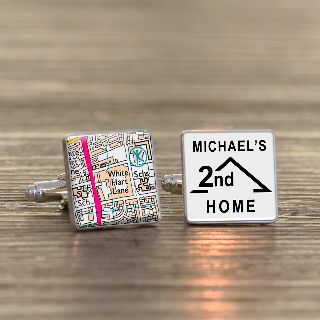 Personalised 2nd Home Football Ground Cufflinks