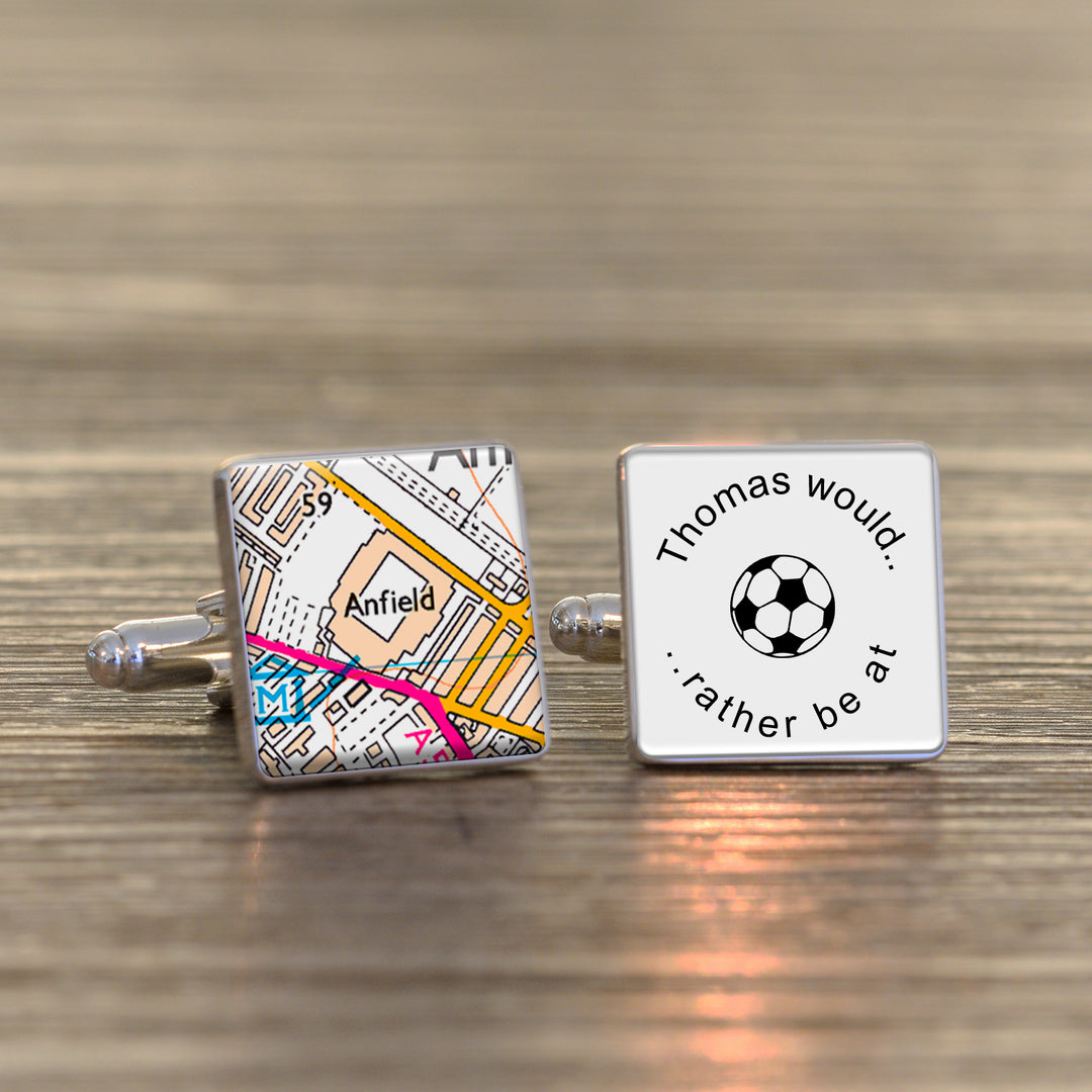 Personalised Would Rather Be Favourite Place Cufflinks