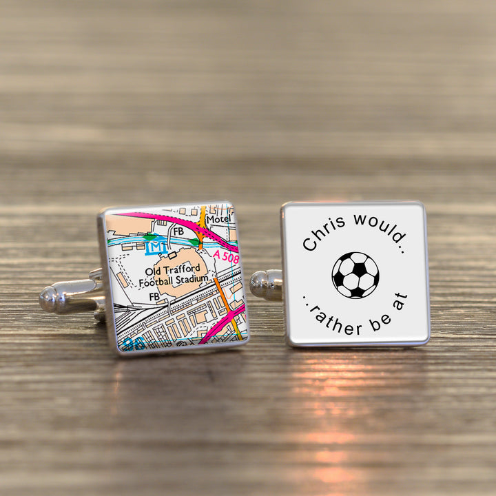 Personalised Would Rather Be Favourite Place Cufflinks
