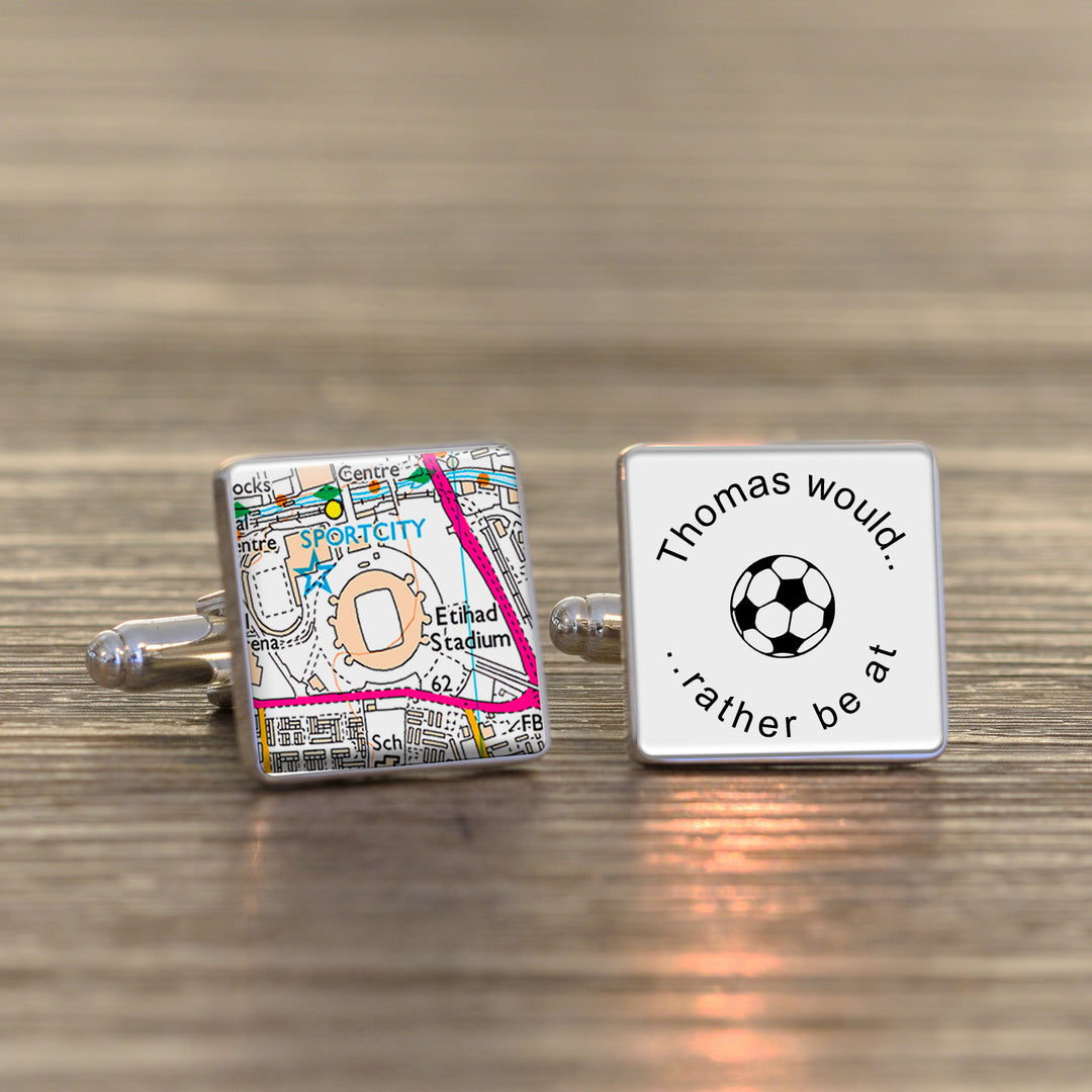 Personalised Would Rather Be Favourite Place Cufflinks