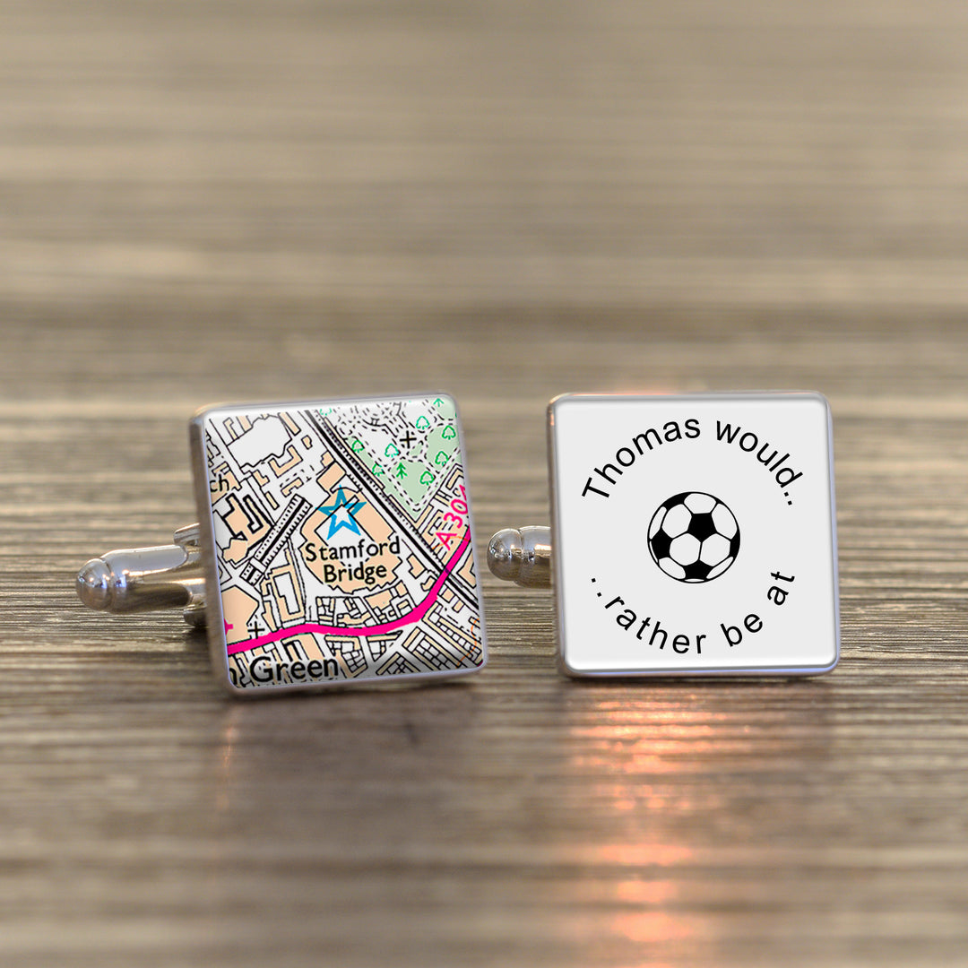 Personalised Would Rather Be Favourite Place Cufflinks