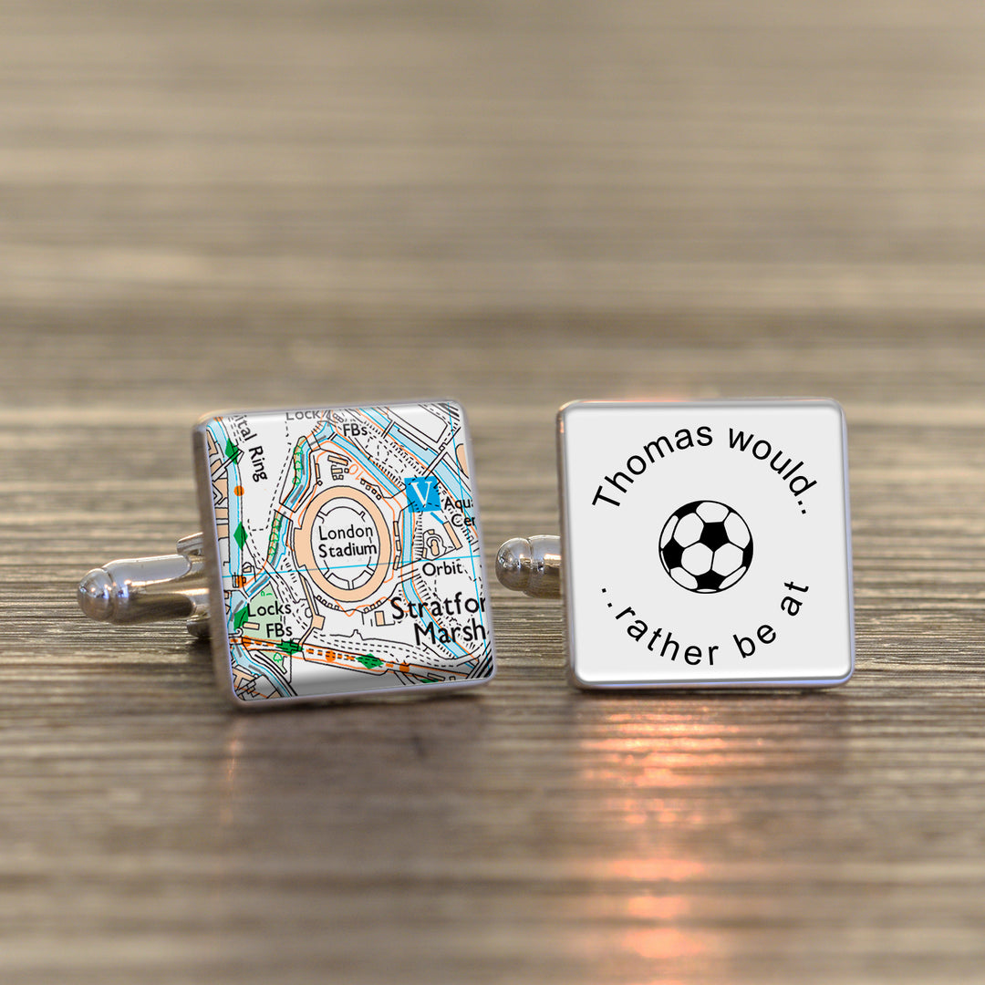 Personalised Would Rather Be Favourite Place Cufflinks