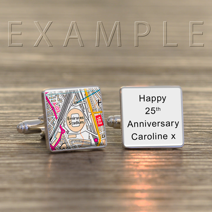 Personalised Favourite Place Football Ground Cufflinks