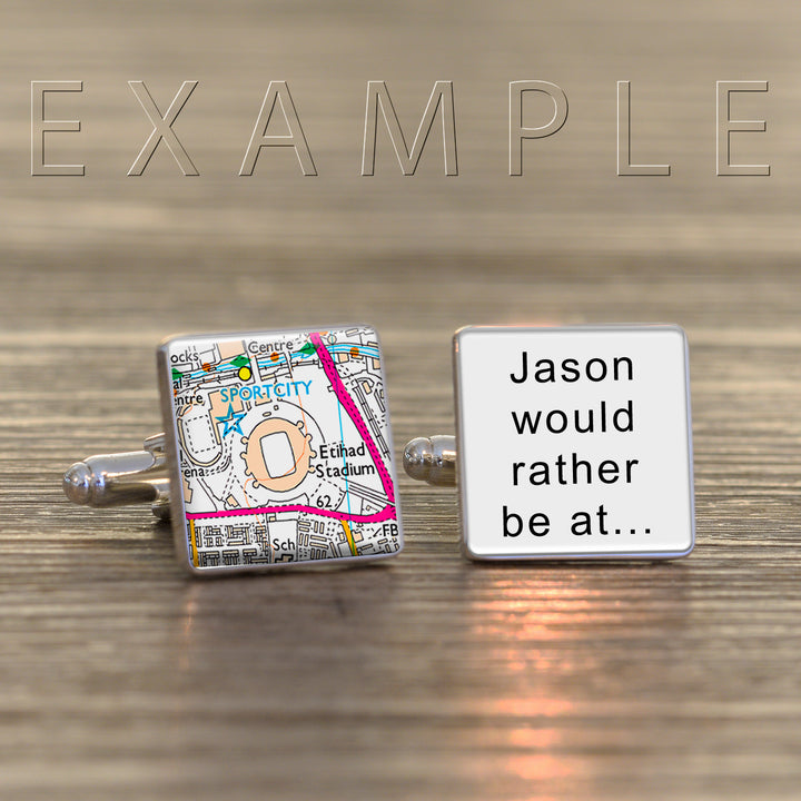 Personalised Favourite Place Football Ground Cufflinks