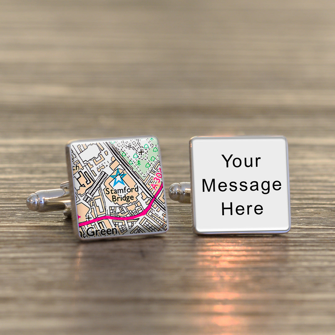 Personalised Favourite Place Football Ground Cufflinks