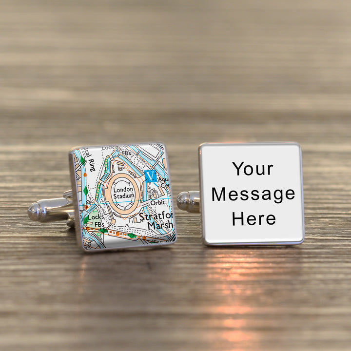 Personalised Favourite Place Football Ground Cufflinks