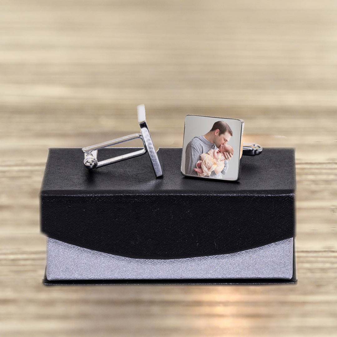 Personalised When Met Daddy Photo Upload Cufflinks