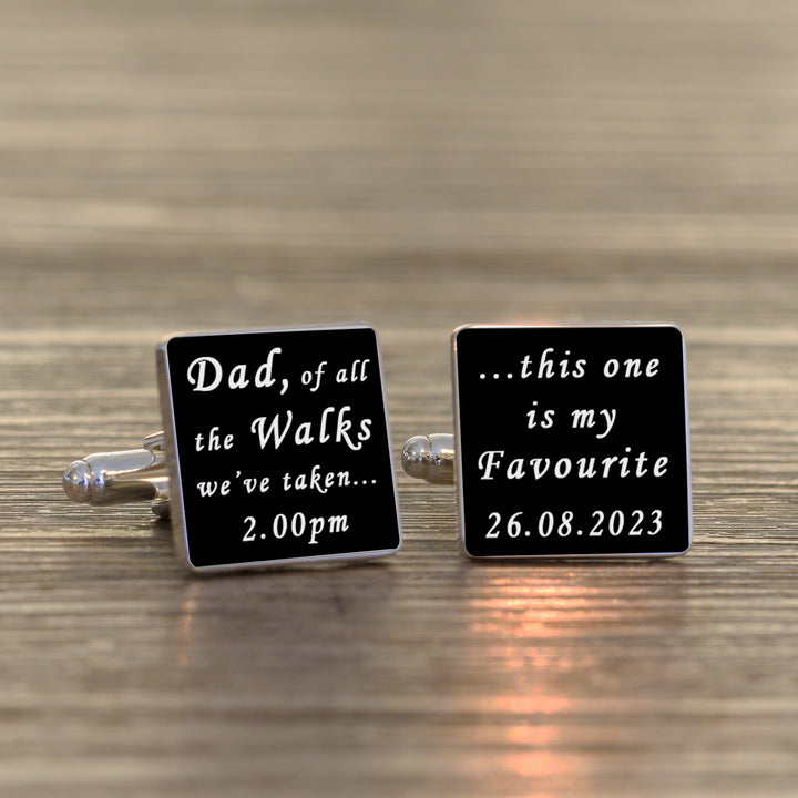Personalised Dad of All the Walks Square Cufflinks