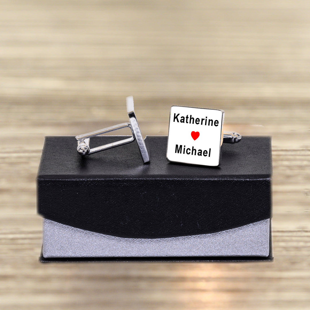 Personalised Anniversary Calendar Cufflinks with Names
