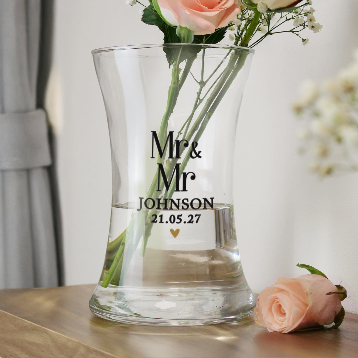 Personalised Couples Waisted Vase, The Personal Shop, personalised gifts