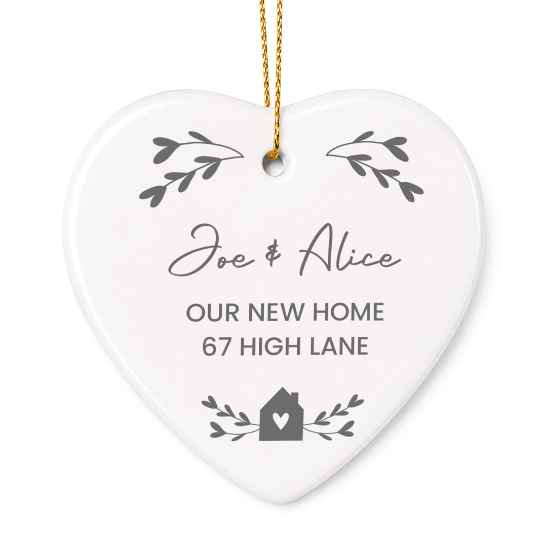 Personalised Little House Ceramic Heart Hanging Decoration, The Personal Shop, personalised gifts
