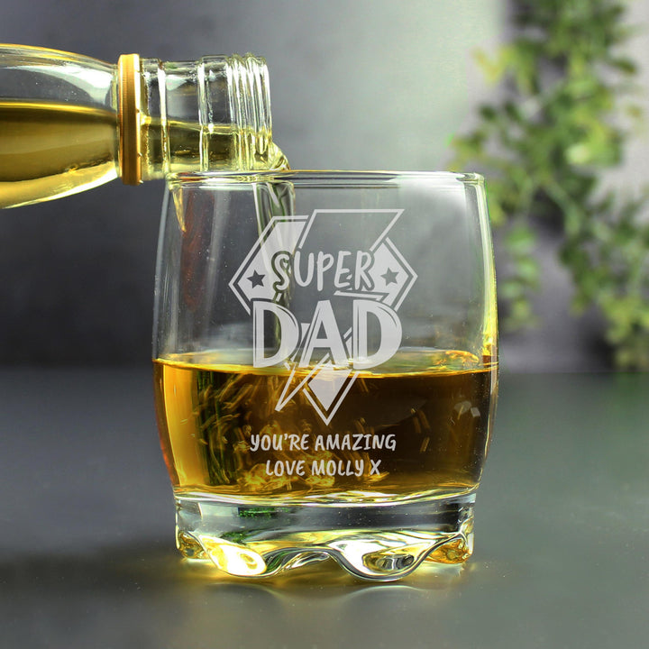 Personalised Super Dad Tumbler Glass – alternative view