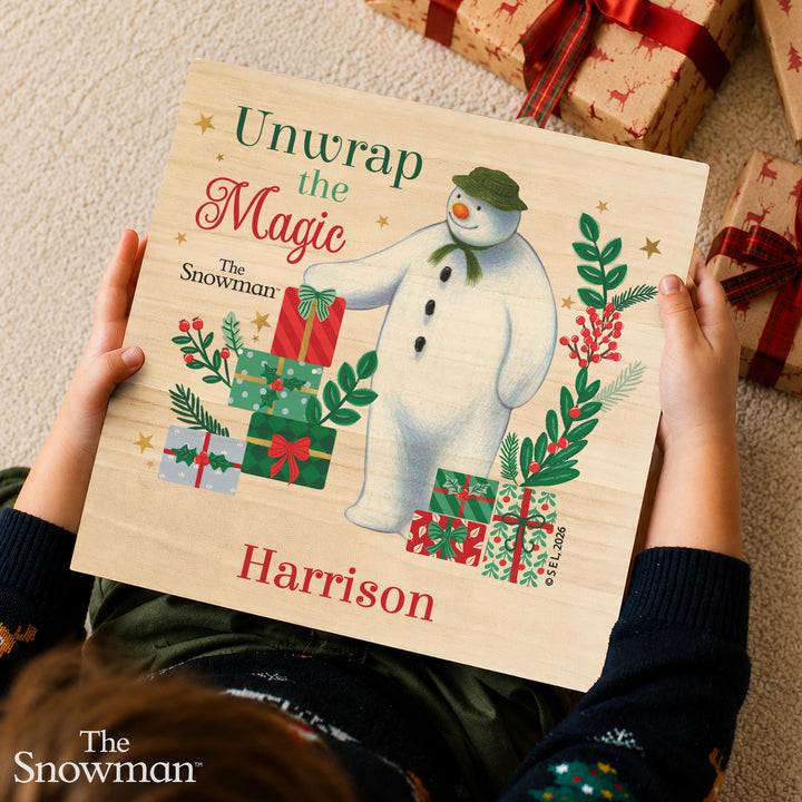 Personalised The Snowman Wooden Christmas Eve Box