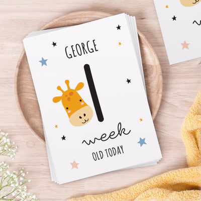 Personalised Animals Baby Milestone Cards