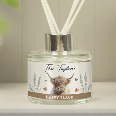 Personalised Highland Cow Reed Diffuser