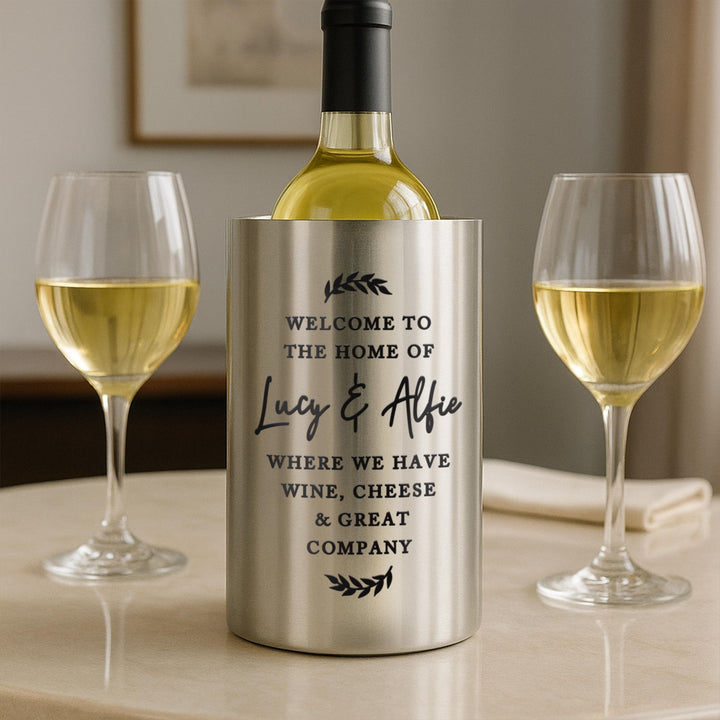 Personalised Free Text Wine Cooler, The Personal Shop, personalised gifts