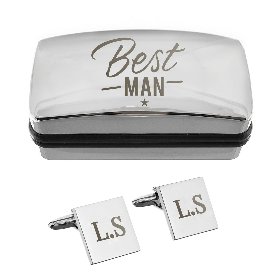 Personalised Best Man Wedding Cufflinks and Box Set – alternative view