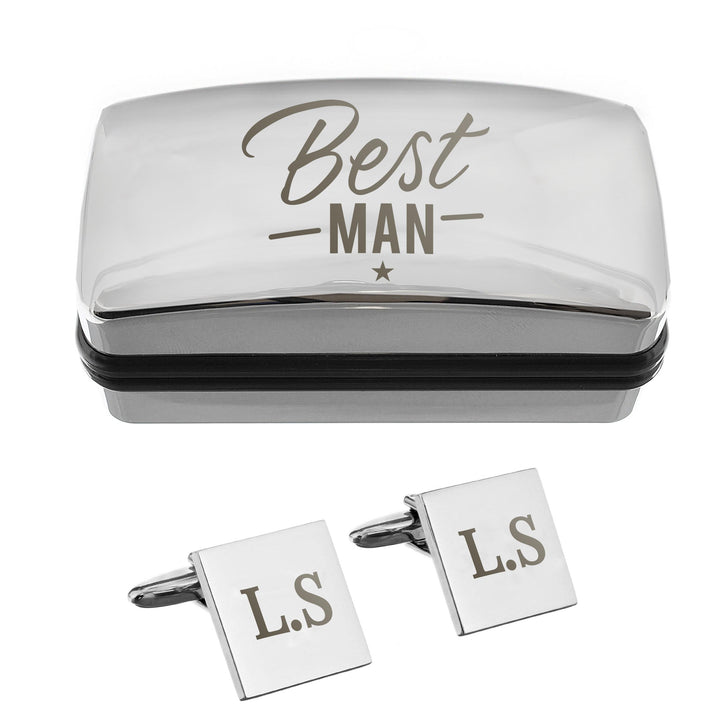 Personalised Best Man Wedding Cufflinks and Box Set – alternative view