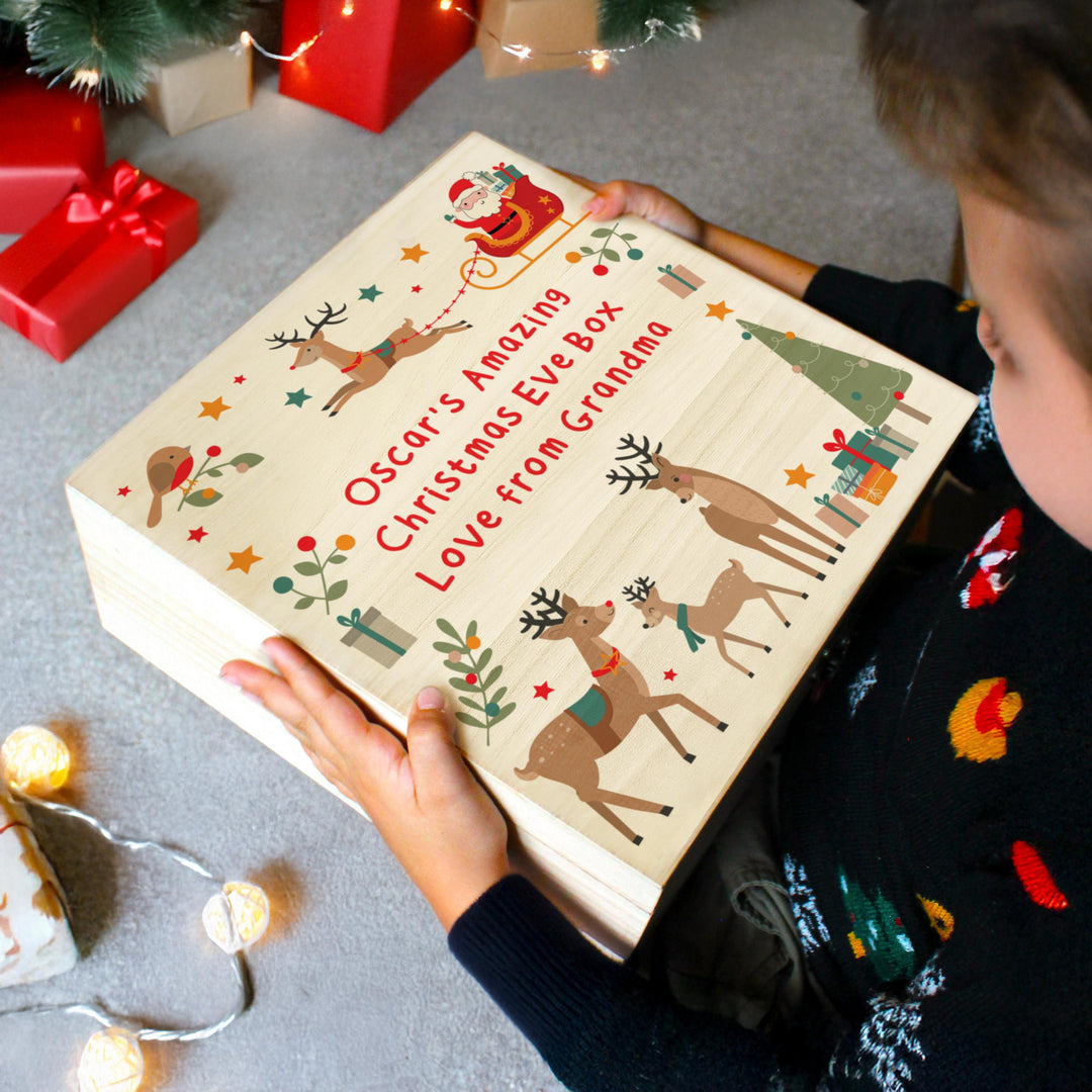 Personalised Santa &amp; Reindeer Christmas Eve Box – alternative view