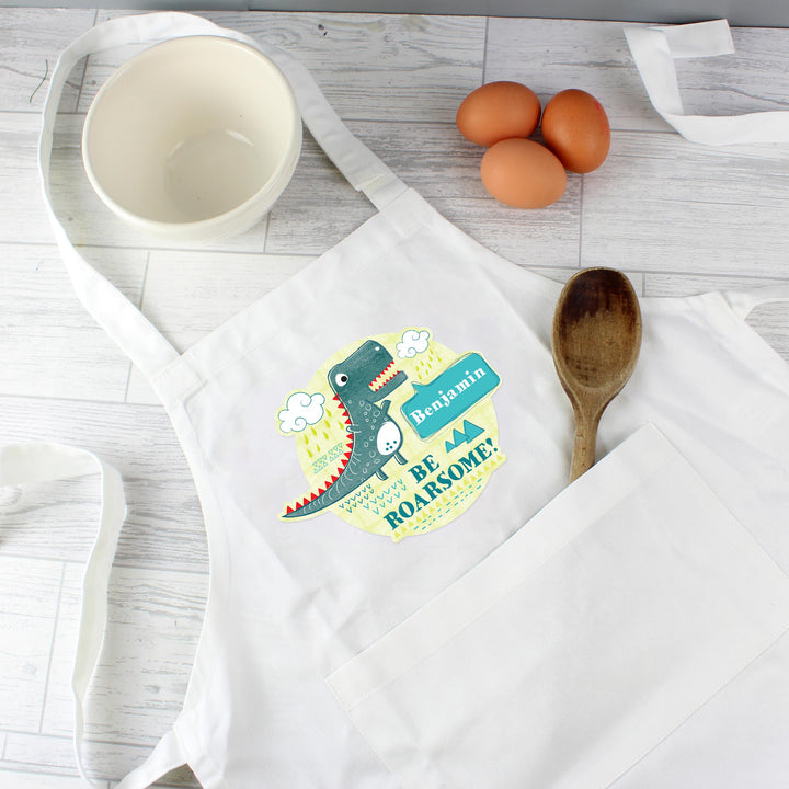 Personalised Dinosaur Childrens Apron – alternative view
