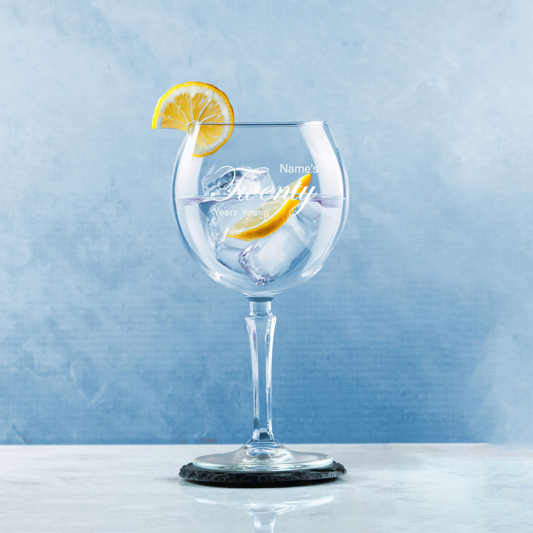 Personalised 20th Birthday Hudson Gin Glass - Years Young