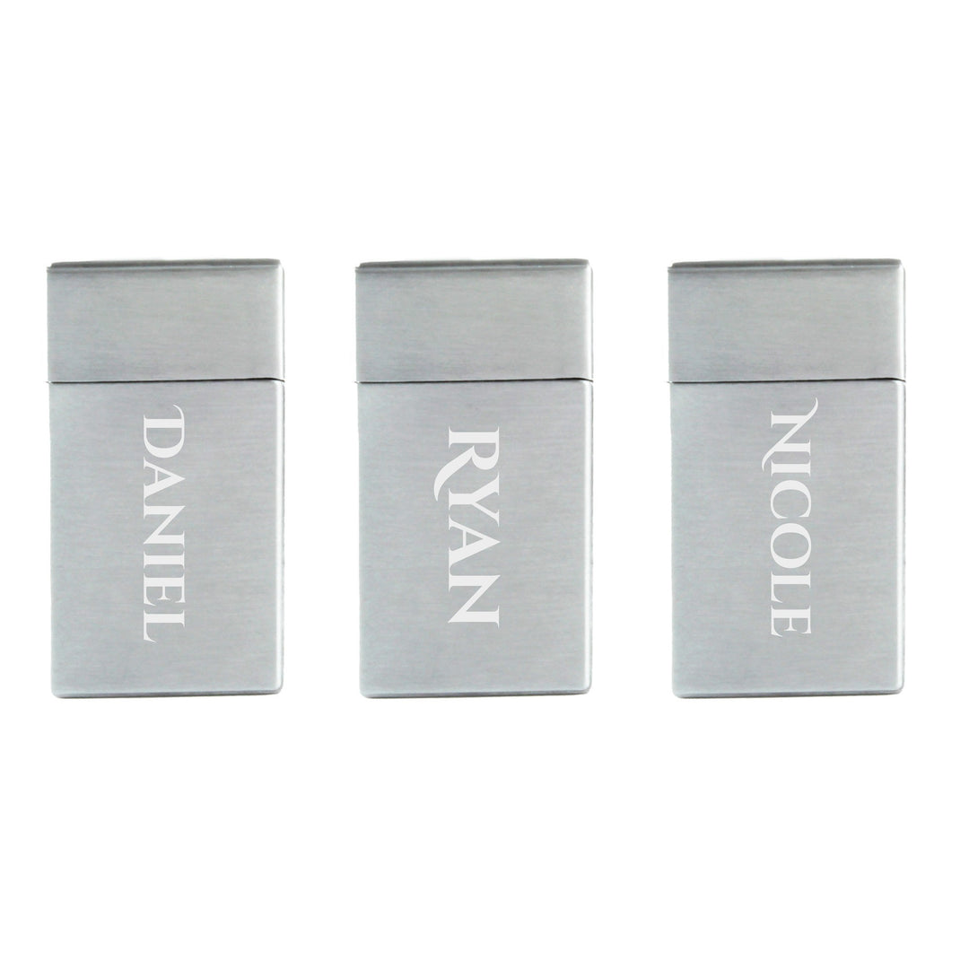Personalised Silver Jet Gas Lighter in Gift Box
