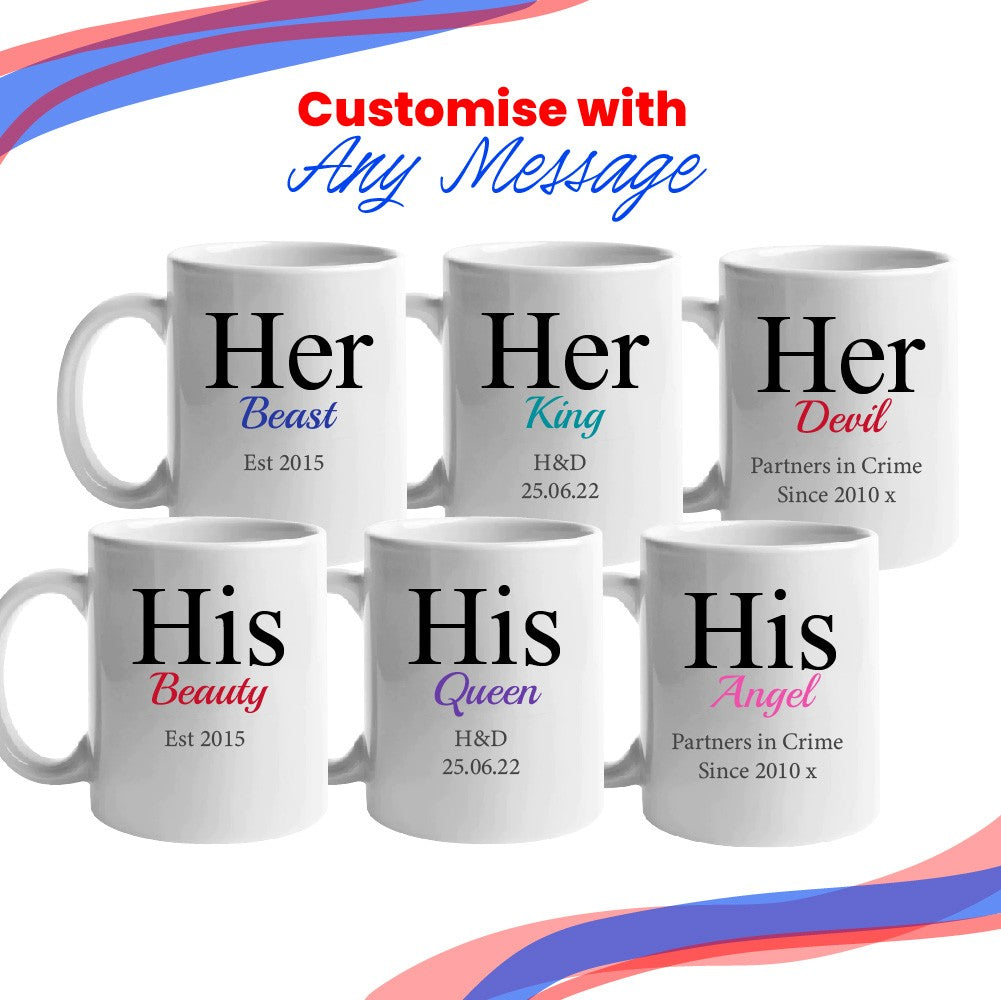 Personalised His and Hers Mug Set in Gift Boxes